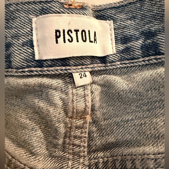 Pistola Lexi Mid Rise Bowed Straight Leg Jeans